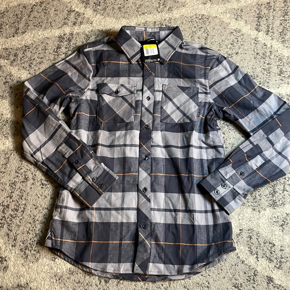 NIKE SB Holgate Plaid Woven Long Sleeve Button Down Flannel Shirt